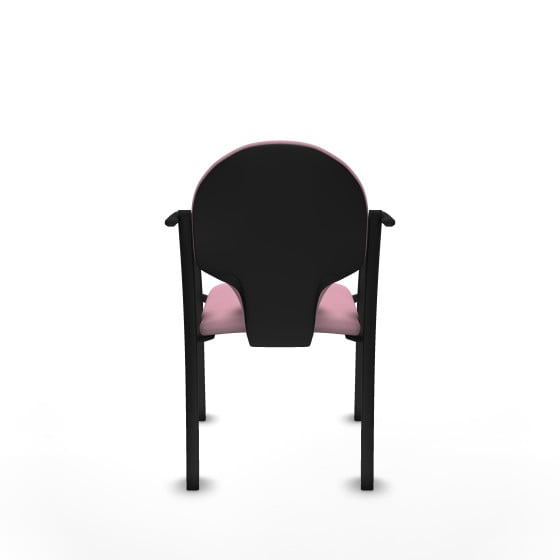 Pack 2 sillas Hellín chasis 4 patas negro bali rosa