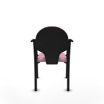 Pack 2 sillas Hellín chasis 4 patas negro bali rosa