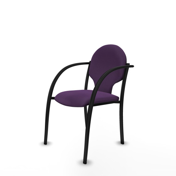 Pack 2 sillas Hellín chasis 4 patas negro bali morado