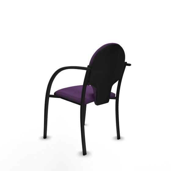 Pack 2 sillas Hellín chasis 4 patas negro bali morado
