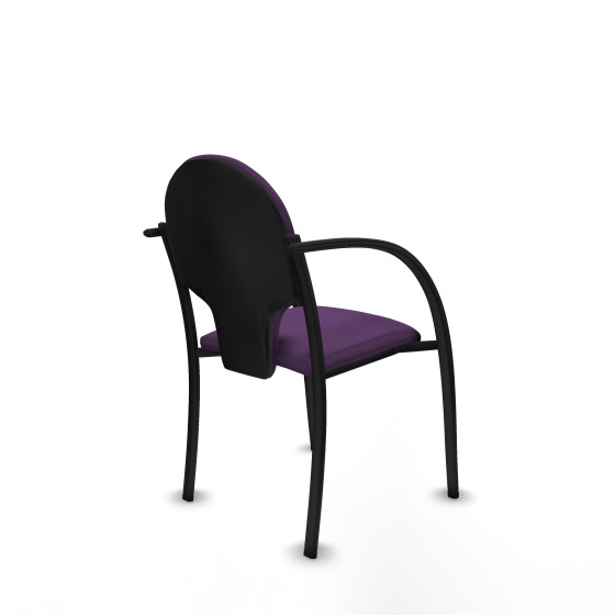 Pack 2 sillas Hellín chasis 4 patas negro bali morado