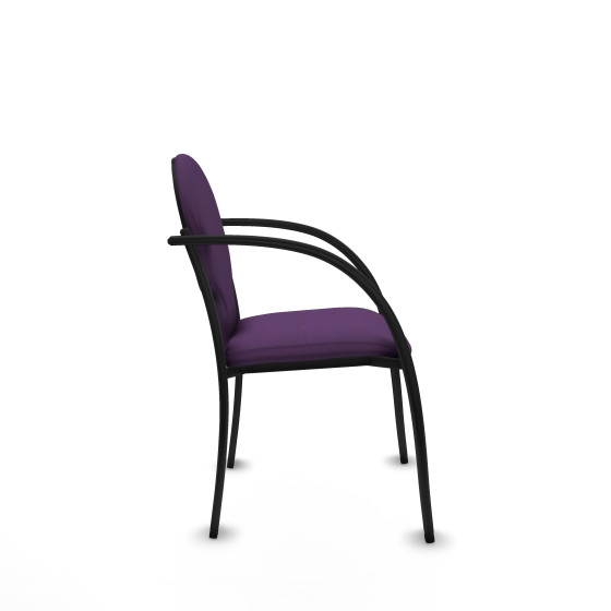 Pack 2 sillas Hellín chasis 4 patas negro bali morado