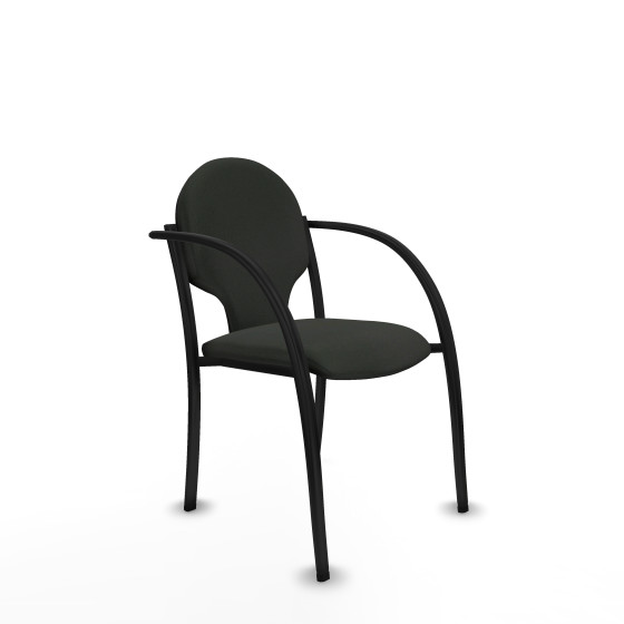 Pack 2 sillas Hellín chasis 4 patas negro bali negro