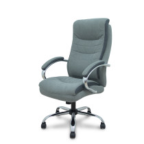 Sillón Opti533 basculante tapizado tela color gris base cromo ruedas nailon