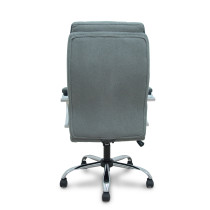 Sillón Opti533 basculante tapizado tela color gris base cromo ruedas nailon