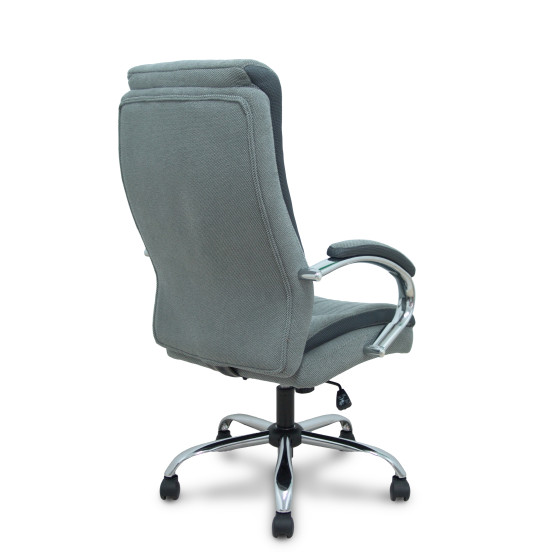 Sillón Opti533 basculante tapizado tela color gris base cromo ruedas nailon