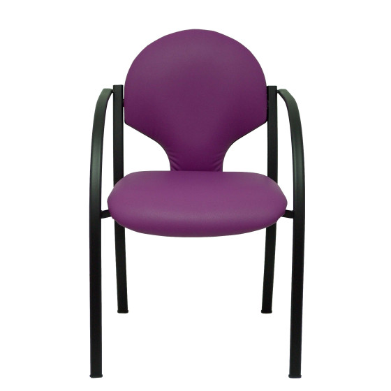 Pack 2 sillas Hellin chasis negro similpiel morado