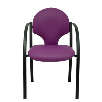 Pack 2 sillas Hellin chasis negro similpiel morado