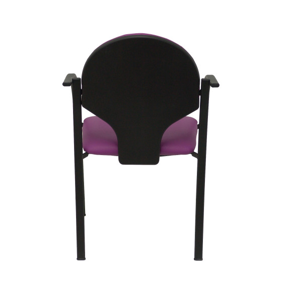 Pack 2 sillas Hellin chasis negro similpiel morado