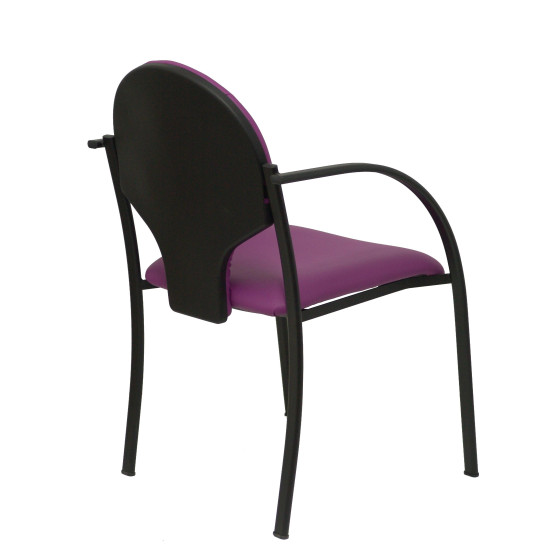Pack 2 sillas Hellin chasis negro similpiel morado