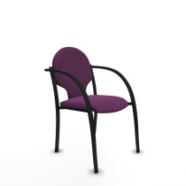 Pack 2 sillas Hellín chasis 4 patas negro similpiel morado