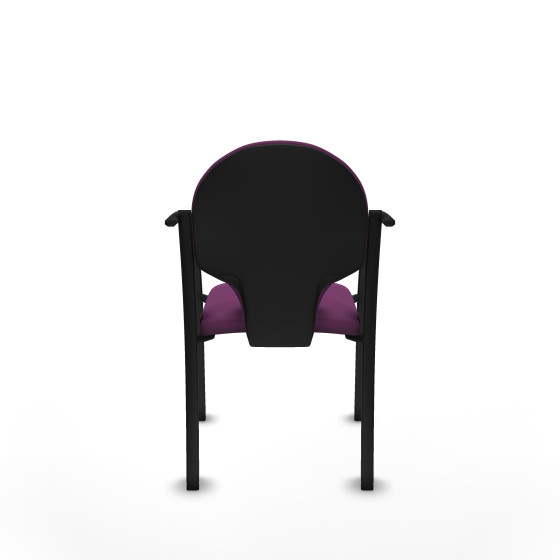 Pack 2 sillas Hellín chasis 4 patas negro similpiel morado