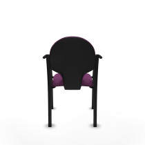 Pack 2 sillas Hellín chasis 4 patas negro similpiel morado