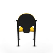 Pack 2 sillas Hellín chasis 4 patas negro similpiel amarillo
