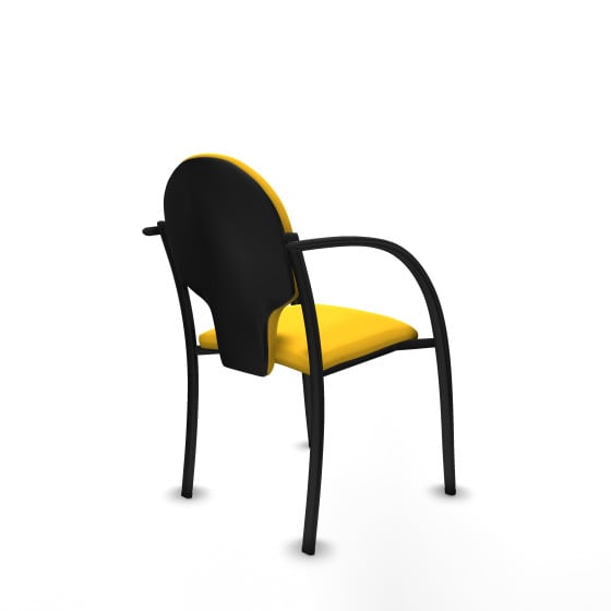 Pack 2 sillas Hellín chasis 4 patas negro similpiel amarillo