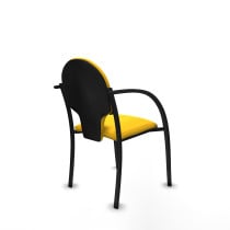 Pack 2 sillas Hellín chasis 4 patas negro similpiel amarillo