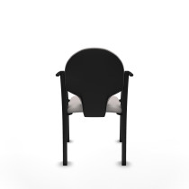 Pack 2 sillas Hellín chasis 4 patas negro similpiel blanco