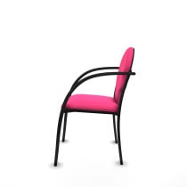 Pack 2 sillas Hellín chasis 4 patas negro similpiel rosa