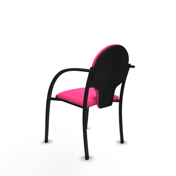 Pack 2 sillas Hellín chasis 4 patas negro similpiel rosa