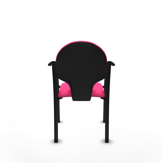 Pack 2 sillas Hellín chasis 4 patas negro similpiel rosa