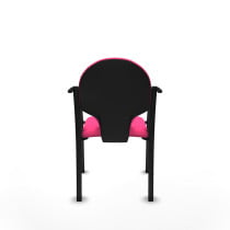 Pack 2 sillas Hellín chasis 4 patas negro similpiel rosa