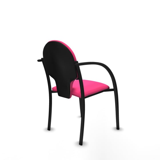 Pack 2 sillas Hellín chasis 4 patas negro similpiel rosa