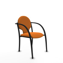 Pack 2 sillas Hellín chasis 4 patas negro similpiel naranja