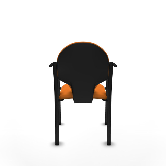 Pack 2 sillas Hellín chasis 4 patas negro similpiel naranja