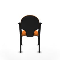 Pack 2 sillas Hellín chasis 4 patas negro similpiel naranja