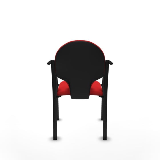Pack 2 sillas Hellín chasis 4 patas negro similpiel rojo