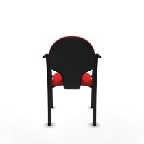Pack 2 sillas Hellín chasis 4 patas negro similpiel rojo