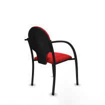 Pack 2 sillas Hellín chasis 4 patas negro similpiel rojo