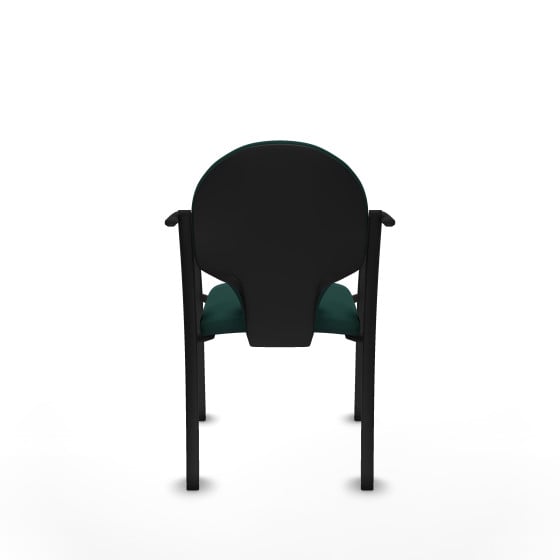 Pack 2 sillas Hellín chasis 4 patas negro similpiel verde botella