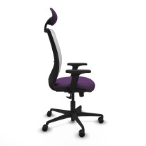 Zulema sincro malla blanca bali morado brazos 2D base nailon cabecero fijo ruedas 65mm nailon