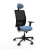 Zulema sincro malla negra bali azul cielo brazos 2D base nailon cabecero fijo ruedas 65mm nailon