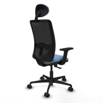 Zulema sincro malla negra bali azul cielo brazos 2D base nailon cabecero fijo ruedas 65mm nailon