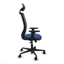 Zulema sincro malla negra bali azul marino brazos 2D base nailon cabecero fijo ruedas 65mm nailon