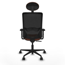 Zulema sincro malla negra bali marrón brazos 2D base nailon cabecero fijo ruedas 65mm nailon