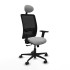 Zulema sincro malla negra bali gris claro brazos 2D base nailon cabecero fijo ruedas 65mm nailon