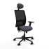 Zulema sincro malla negra bali gris oscuro brazos 2D base nailon cabecero fijo ruedas 65mm nailon