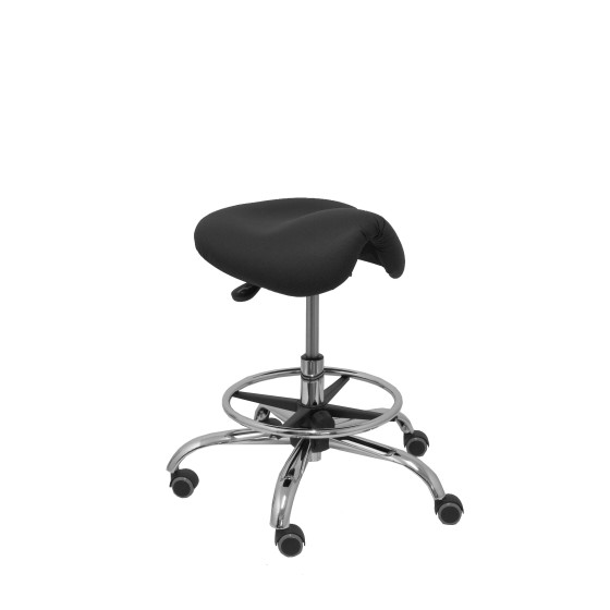 Taburete Zarza sin respaldo similpiel negro