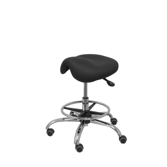Taburete Zarza sin respaldo similpiel negro