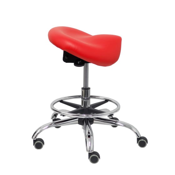 Taburete Zarza sin respaldo similpiel rojo