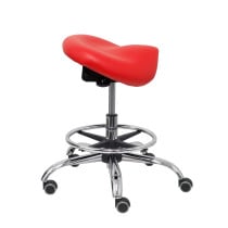Taburete Zarza sin respaldo similpiel rojo