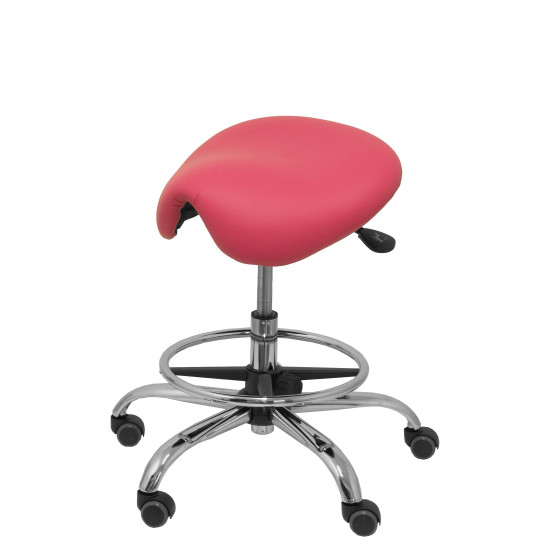 Taburete Zarza sin respaldo similpiel rosa