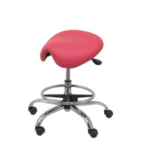 Taburete Zarza sin respaldo similpiel rosa