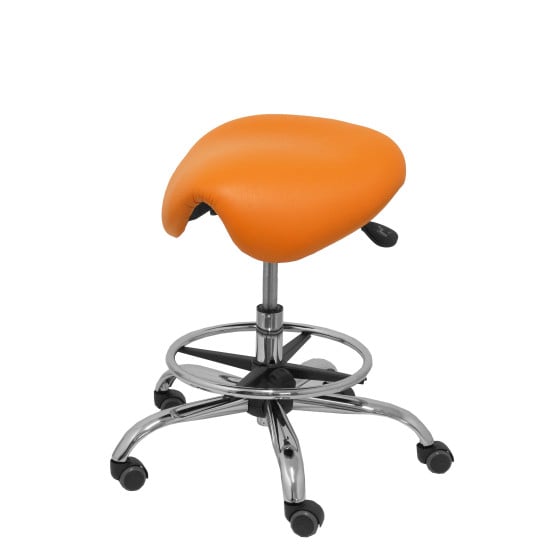 Taburete Zarza sin respaldo similpiel naranja