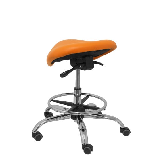 Taburete Zarza sin respaldo similpiel naranja