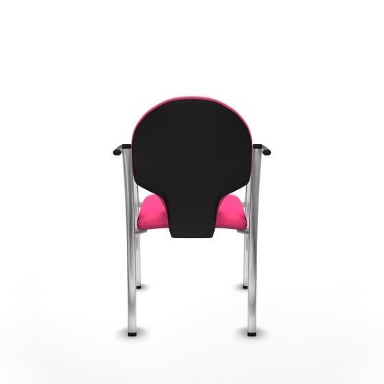 Pack 2 sillas Hellín chasis 4 patas cromo similpiel rosa