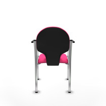 Pack 2 sillas Hellín chasis 4 patas cromo similpiel rosa
